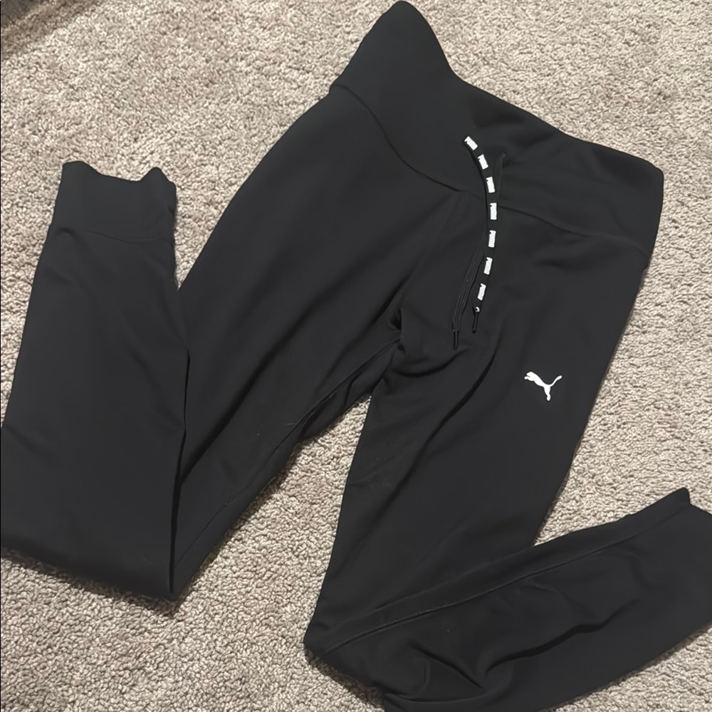 Puma Black Active jogger Leggings with White Accents size S